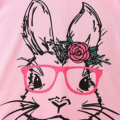 בנות חולצות קיץ ילדים פעוטות תינוקות בנות אביב אביב הדפס קיץ ארנב ארנב באני שרוול קצר בגדים