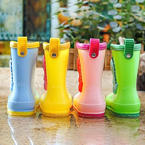 פעוטות ילדים מגפי גשם נעלי גומי ילדים עם קל על ידיות קלות בתבניות מצוירות נעלי מים לבנים
