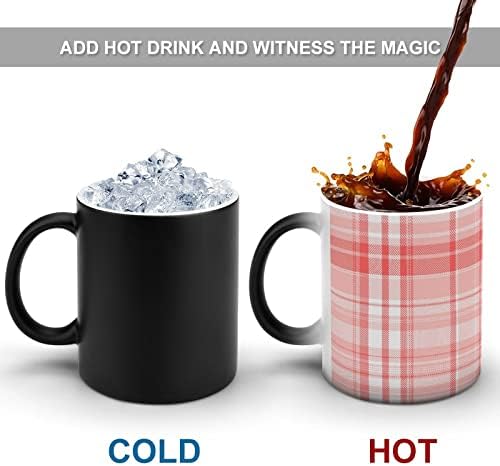 משובץ משובץ רקע יצירתי שינוי צבע קרמיקה קפה כוס חום שינוי ספל מצחיק עבור בית משרד