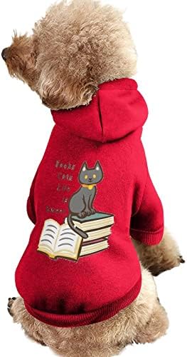 ספרים חתולים חיים מתוקים תלבושות כלב אחד בגדים חליפת חיות מחמד עם אביזרי כובע לחיות מחמד לגור וחתול XL