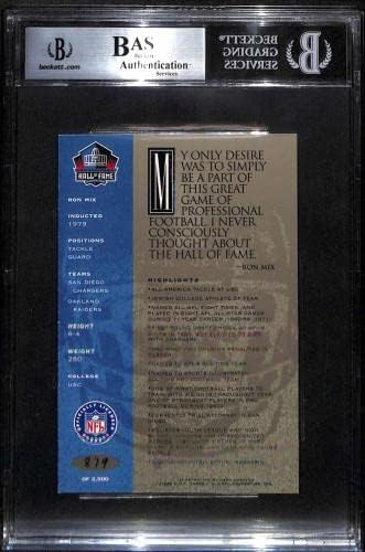 69 RON MIX - 1998 RON MIX HOF PLATINUM AUTOS כרטיסי כדורגל מדורגים BGS AUTO - כדורגל חתימה