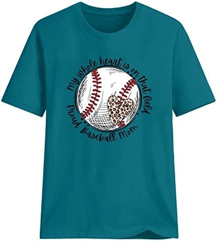 בייסבול בייסבול טש חולצת מכתב הדפס גרפיקה גרפיקה חולצה חמודה חולצה חולצות אימון עם שרוול קצר סטנדרטי לנשים