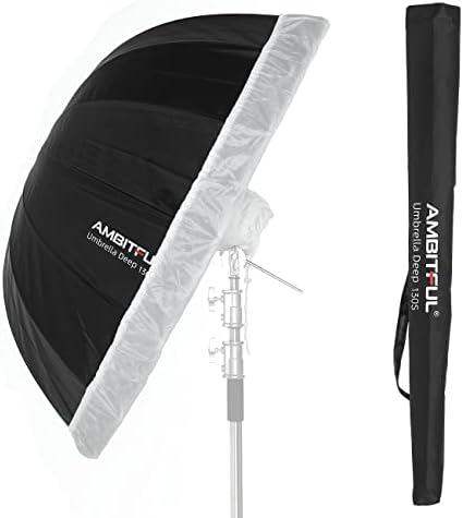 מטריה פרבולית אמביטולית-130 וולט 41 אינץ ' פרבולית מטריה רפלקטיבית שחורה כסופה מטריה אור סטודיו עם