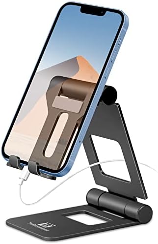 Tobeoneer טלפון סלולרי גדול מחזיק טבליות מתכוונן לשולחן העבודה, עגינה אלומיניום תואמת לאייפון 12 Pro Mini
