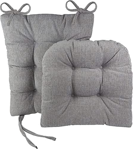 כרית כיסא נדנדה לא-החלקה לא-החלקה לא נלאה עם ריפוד עבה, כוללת כרית מושב וכרית אחורית עם קשרים לרוקר סלון מקורה,