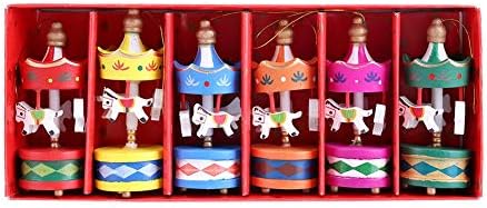 קרוסלת עץ של Ovast, סוס אורמנט על קישוט חדר חג המולד של סוס קישוטי מתנה לילדים
