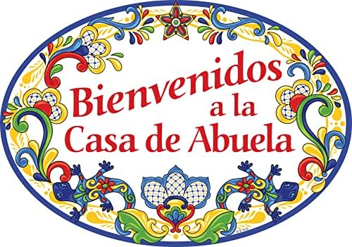 Bienvenidos a la casa de abuela 11x8 אינץ 'שלט ספרדי ברוך הבא שלט בברך לטינה סבתא רג'לו אברואלה מתנה