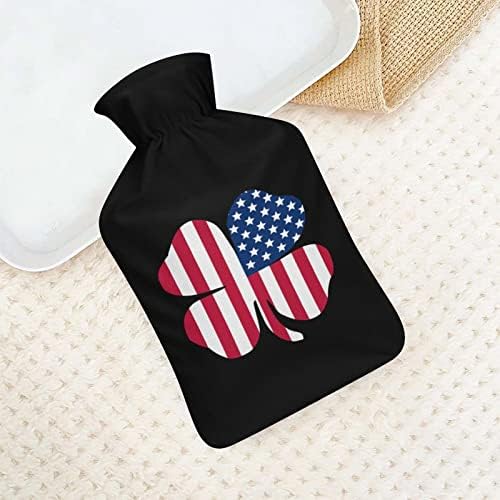 תלתן דגל אמריקאי שקית מים חמים עם כיסוי 1L הזרקת גומי בקבוקי מים חמים להגנה קרה ביד חמה