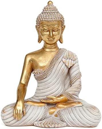 פסל בודהה לעיצוב הבית זהב 10.2 ''-פסלי בודהה לעיצוב זן-פסל בודהה גדול לעיצוב רוחני-בודהה לסלון-בודה-מתנה בודהה