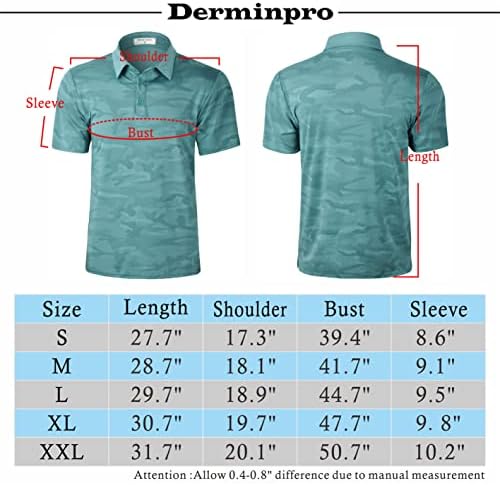 חולצות גולף גולף של Derminpro של גברים