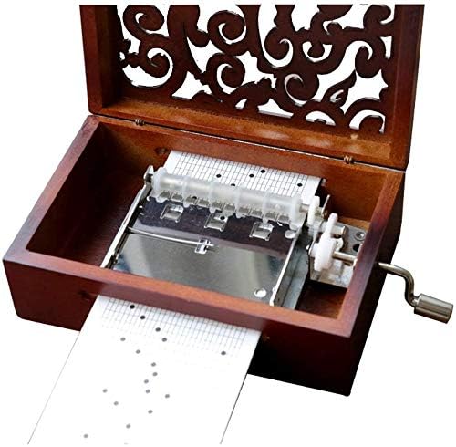 MAGIK 15-30 הערות וינטג 'מנגנון עץ מגולף שירים DIY שירים של CRANK BOX BOX מתנה עם אגרוף חור,