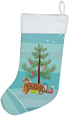 אוצרות קרוליין CK4569CS בנגל מס '2 חתול חג מולד חג מולד שמח, אח תלויה גרביים עונת חג המולד עיצוב