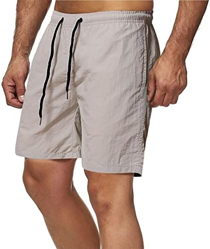 מכנסי ספורט לגברים מתאימים שרוך מכנסי חוף קיץ עם מותניים אלסטיים וכיסים מכנסי רכיבה ארוכים