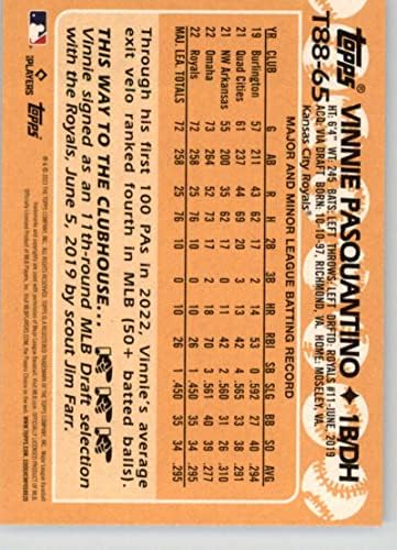 2023 Topps 1988 בייסבול T88-65 Vinnie Pasquantino RC טירון קנזס סיטי רויאלס כרטיס מסחר בייסבול