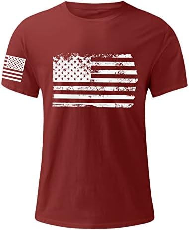 דגל אמריקאי בשליטה על חולצת שרוול לגברים צוואר מזדמן צוואר שרוול קצר חולצות טיס גרפי 4 ביולי