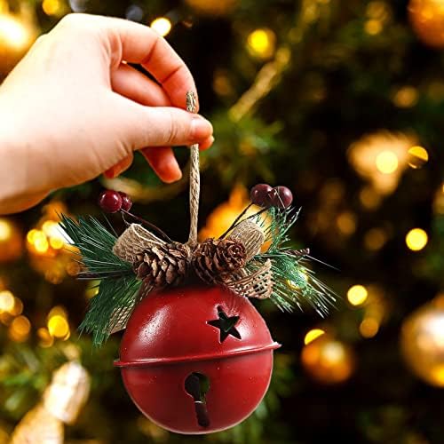 פעמוני עץ תלויים לחג המולד פעמוני חג חג מולד דקורטיביים קישוט ג'ינגל קישוט פתוח ותלוי פרחי פסחא חותכים טריים