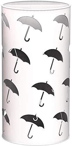 מטרייה עגולה מתכתית של ניאוציה מתלה עמידה בחינם לכניסה, מחזיק מטריה לעיצוב ביתי לקנים/מקלות הליכה/לבן