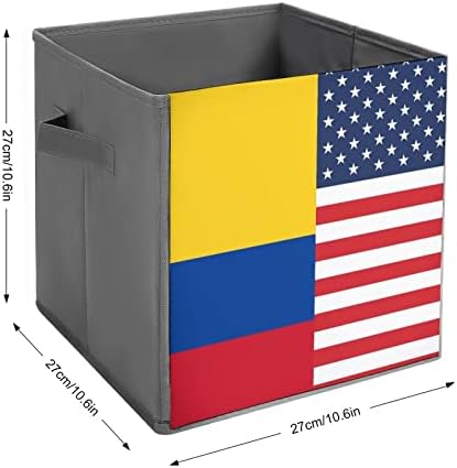 דגל אמריקה של קולומביה פחי אחסון מתקפלים יסודות קוביות אחסון בדים קופסאות מארגנים עם ידיות