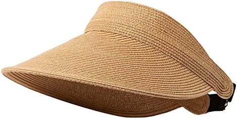 LANZOM נשים גבירותיי סאן מגן כובע קש כובע שמש כובע לנשים כובעי חוף אריזים בקיץ לנשים לנשים נסיעות