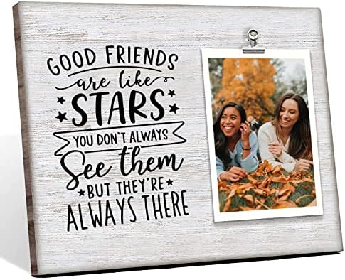 דופלה ידידות זיכרון עץ סימני מסגרת עץ - חברים טובים הם כמו כוכבים, מתנת חברות למרחקים ארוכים