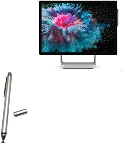 עט חרט בוקס גלוס תואם ל- Microsoft Surface Studio 2+ - חרט קיבולי Dualtip, קצה סיבים קצה קצה קיבול עט עט - כסף