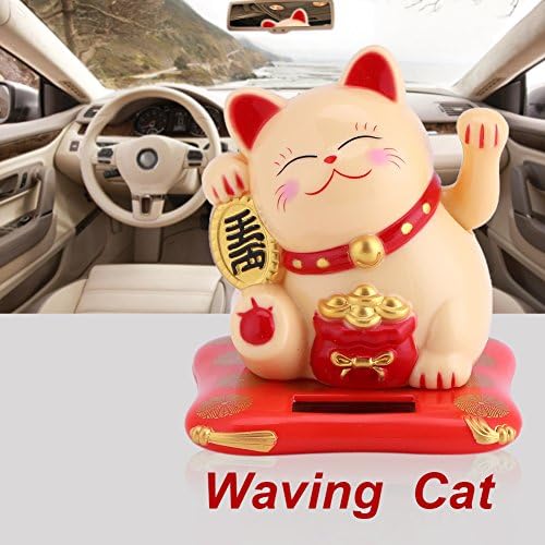 מזל שיצא לחתול, חתול עושר מנופף סולארי מנופף, תפאורה של פנג שואי לחנות, בית, מכונית, 3 גבוה