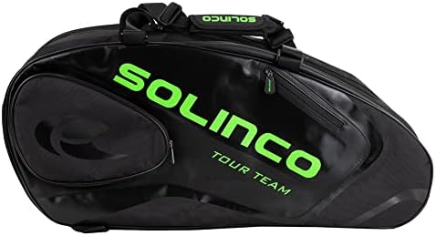 סולינקו 6-חבילה סיור צוות טניס מחבט תיק שחור וניאון ירוק