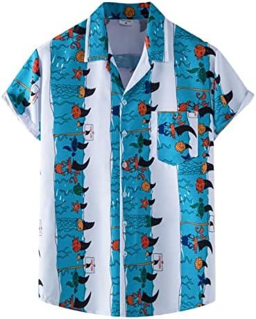 חולצות לגברים, חולצה בהוואי לגברים עם חולצות פרחים בכיס כפתור שרוול קצר במורד חולצות Aloha Aloha