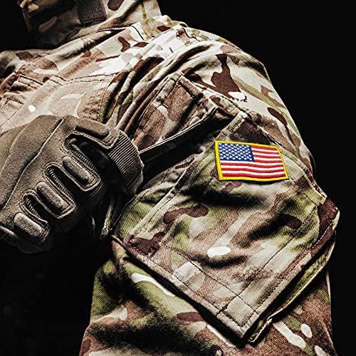 אנלי טקטי טקטי ארהב טלאים רקומים - 2 x 3 אמריקאים דגל ארהב דגל אחיד צבאי תפור על טלאי סמל - מחברי לולאה וו