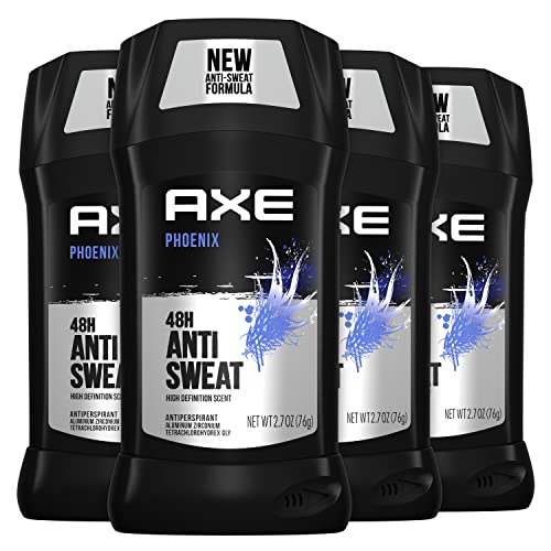 דאודורנט אנטיפרספירנט אקס לגברים פניקס 4 יחידות 48 שעות זיעה והגנה על ריח לרעננות לאורך זמן, מנטה