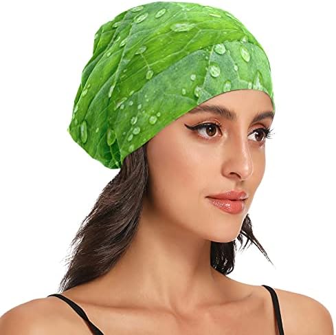 כובע עבודה של כובע שינה כובע מצנפת עלה ירוק לנשים לעטוף לילה בגדי שיער