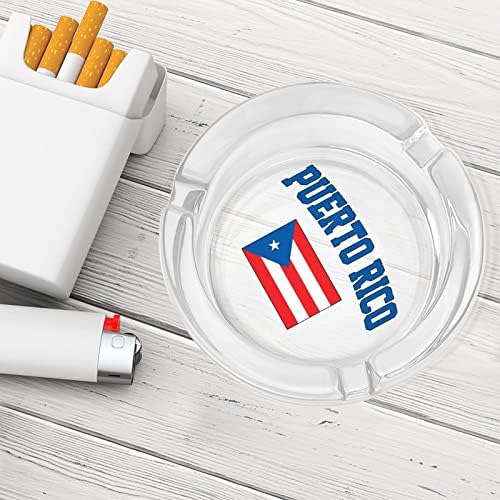 דגל של פוארטו ריקו מעשן מאפרה סיגריה סיגריה סיגריה מגש אפר מחזיק מעשן מותאם אישית מארז עגול