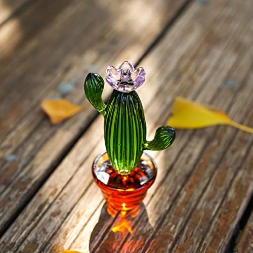 קריסינין יד מפוצצת זכוכית קקטוס פסלונין גביש קקטוס תפאורה פסלוני אספנות