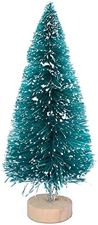עצי אורן מיני למלאכות עץ חג המולד מיניאטורי עם עץ סיסל חלבית עם בסיס עץ ביתי קישוט שולחן השולחן