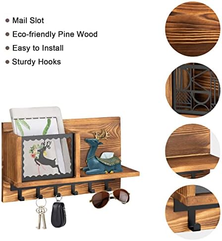מחזיק מפתח ומחזיק דואר נעים לחיים דקורטיביים קיר, מדף עץ עץ עיצוב בית עיצוב דואר מארגן קיר קיר עם