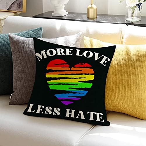 קשת גאווה לסבית הומוסקסואלית מאותו מין להטבים לזרוק כיסוי כרית יותר אהבה יותר כרית שנאה כרית כרית כיסוי