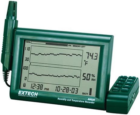 Expech RH520A מקליט תרשים לחות וטמפרטורה עם ממשק מחשב RS-232, ירוק