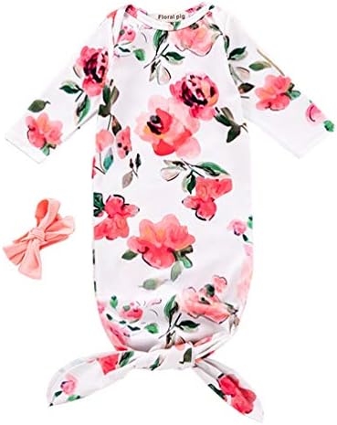 תינוקת יילוד תינוקת פרחונית שמיכה לבישה עם שמלת ראש חוזרת הביתה תלבושת מתנה שקית שינה לבטוח לתינוק