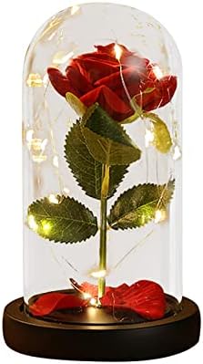 מתנה ליום האהבה קישוט ורדים קישוט שקוף כיסוי אקרילי אור פולט פולט קישוט אור יצירתי פולט זכוכית קישוט קישוט
