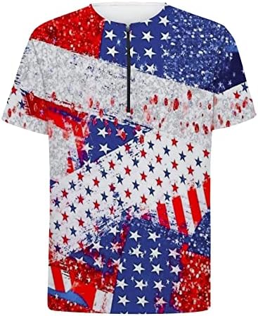 פטריוטית הוואי חולצות לגברים אמריקאי דגל קצר שרוול כפתור למטה חולצה קיץ אלוהה חוף חולצות לחג