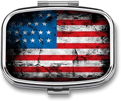גלולת ארגונית תיבת אמריקאי דגל גלולת מיכל נייד יומי גלולת מקרה מחזיק רפואת תיבת אחסון 2. 2 * 1.6 אינץ