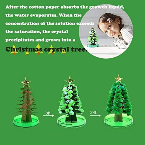 ICJJL נייר חג המולד עץ קסם קסם גידול עץ קריסטל חידוש DIY קישוטי חג המולד לילדים, בני נוער, מבוגרים