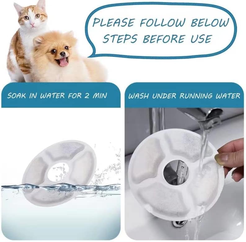 חתול מים מזרקת החלפת מסנן 20 חבילה, חוט לחיות מחמד מים מזרקת מסנן החלפה עבור רוב כלב חתול מים