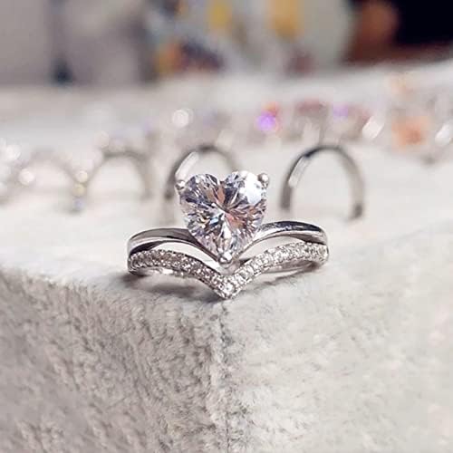 2023 חדש אהבה בצורת גדול ריינסטון טבעת יהלומי אהבת טבעת אלגנטי גיאומטריה ריינסטון טבעת מלא יהלומי