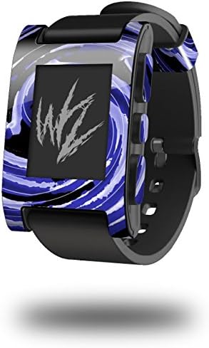 Alecias Swirl 02 כחול - עור בסגנון מדבקות מתאים לשעון חכם Pebble מקורי