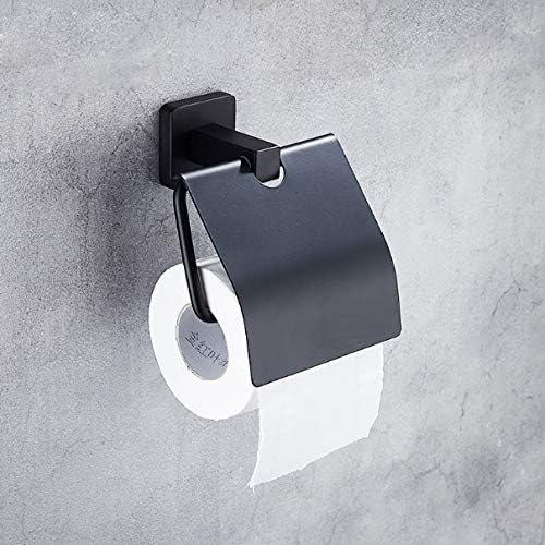 Doubao תמציתי קיר שחור הר טואלט מחזיק נייר חדר אמבטיה מחזיקי נייר נייר נירוסטה עם חומרת אמבטיה כיסוי