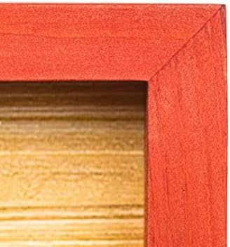 מסגרת תמונה עץ אדומה 12x16 - גבולות עבים מעץ כפרי כפרי, מסגרות צילום הרכבה לקירות
