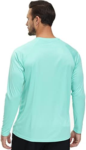 חולצות שחייה של שרוול ארוך לגברים חולצות שומר פריחה חולצות UPF 50+ הגנה על שמש מהירה חולצת טריקו יבש אימון