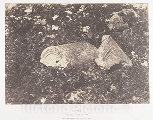 הדפס צילום ציורי היסטורי: אוגוסט זלצמן - ג'רוסלם, טומבו דה רויס ​​דה יהודה, קובל דה סרקופאג 'ושבר