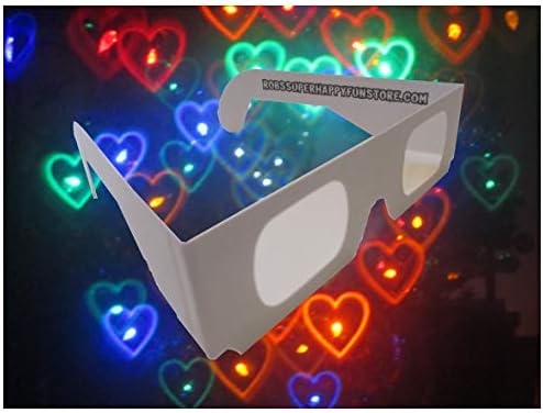 חנות כיף סופר שמח של רוב משקפי עקיפה נייר-חבילת מסיבת שלום ואהבה-10 משקפיים-אפקט לב והתפרצויות כוכבים סטנדרטיות